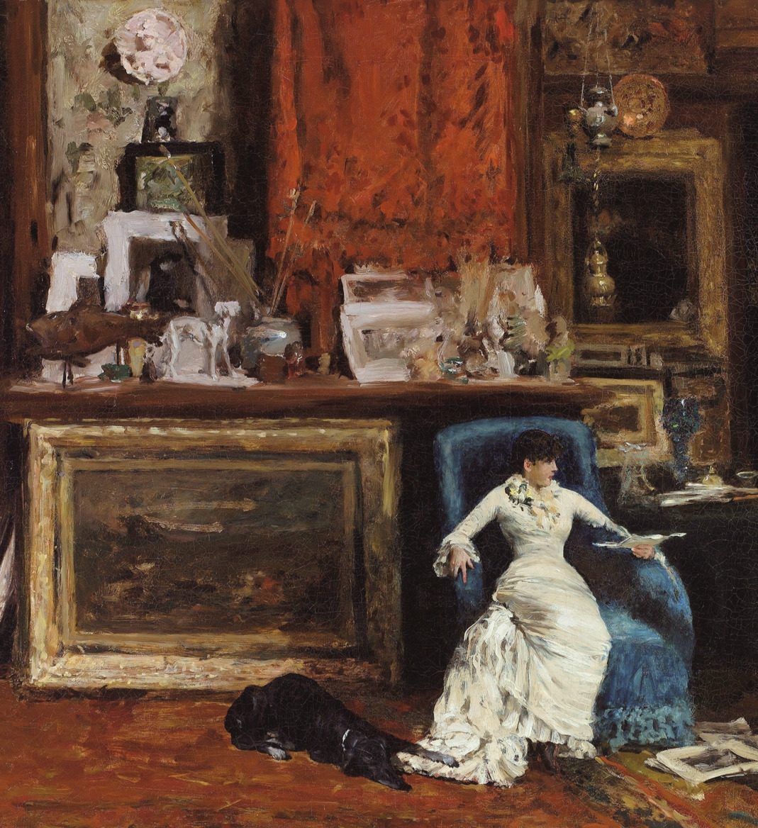 William Merritt Chase, The Tenth Street Studio (detail), 1880
